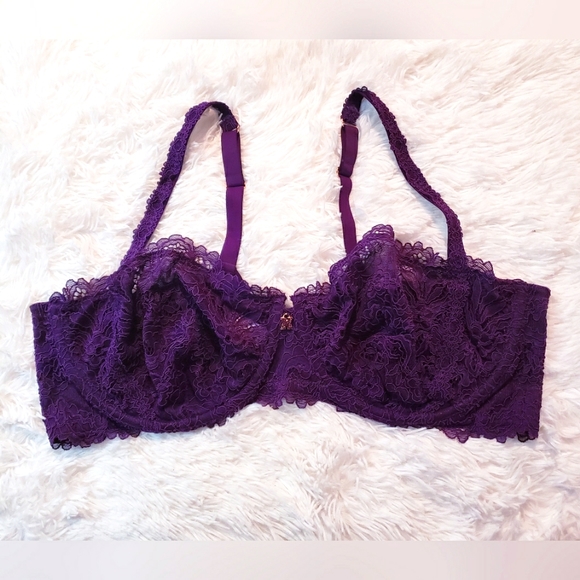 Savage X Fenty Romantic Corded Lace Unlined Balconette Bra Size: 46DDD - Picture 2 of 10